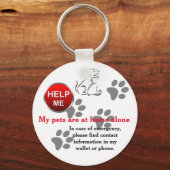 Help me huisdieren thuis, sleutelketen sleutelhanger (Voorkant)