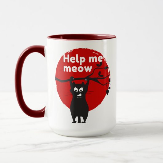 Help Me Meow kat Theekopje Mok (Links)
