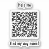 Help me mijn weg naar huis vinden QR Code Square S Sticker (Voorkant)