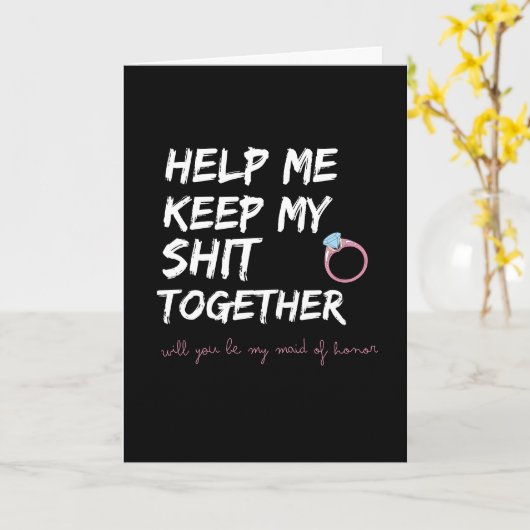 Help Me Om Mijn S Bij Elkaar Te Houden Funny Bruid Kaart (Gele Bloem)