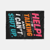 Help me praten en ik kan niet zwijgen fleece deken (Voorkant (Horizontaal))