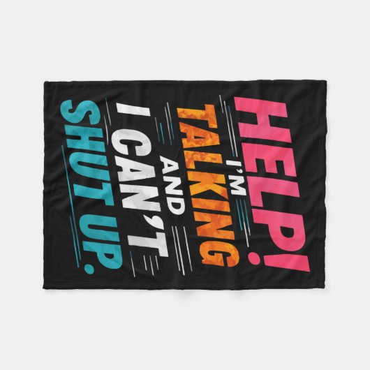 Help me praten en ik kan niet zwijgen fleece deken (Voorkant (Horizontaal))