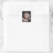 help me ronde sticker (Tas)