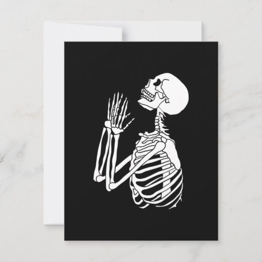 Help me Skeleton bidden op een Feestdagenkaart (Voorkant)