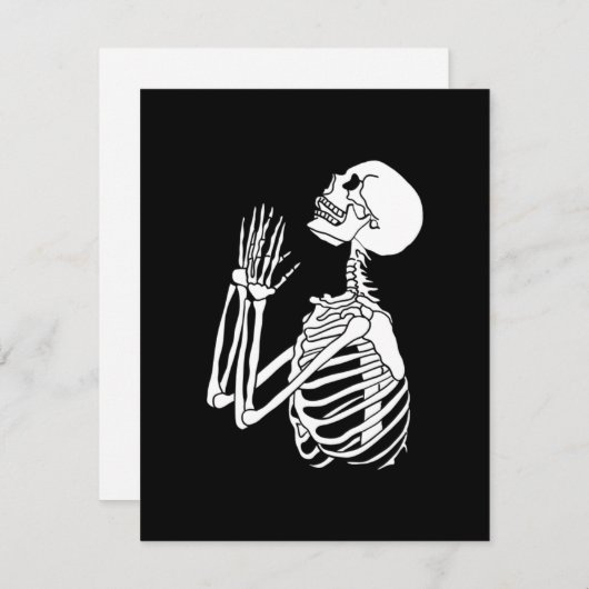 Help me Skeleton bidden op een Feestdagenkaart (Voorkant / Achterkant)
