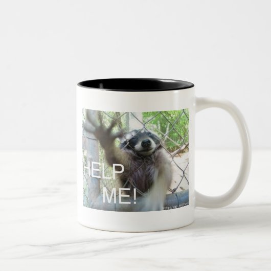 Help me! tweekleurige koffiemok (Rechts)