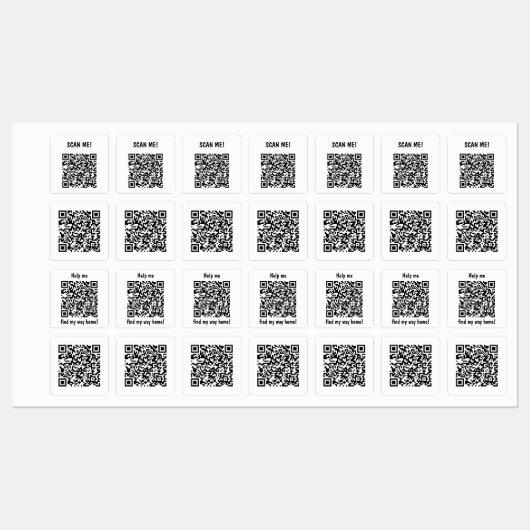 Help Me Vind Mijn Weg Naar Huis Aangepaste QR-code Labels (Vel)