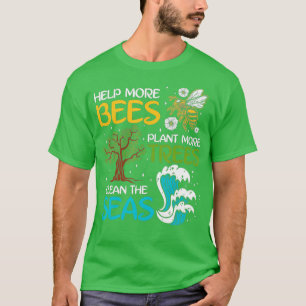 Help meer bijen Plant meer bomen de besnoeiing van T-shirt