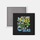 Help meer bijen Plant meer bomen de Zeeen in het o Magneet (Voorkant / Achterkant)