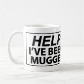 Help mij dat ik gebogen ben - Trapped Cartoon Char Koffiemok (Links)