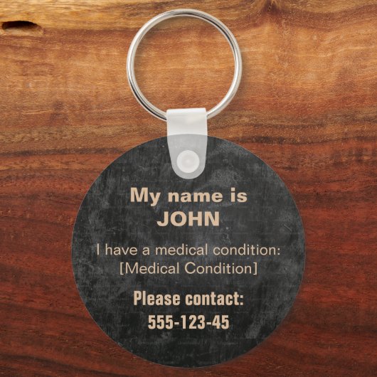 Help mij thuis te komen – Aangepaste medische en v Sleutelhanger (Achterkant)