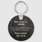 Help mij thuis te komen – Aangepaste medische en v Sleutelhanger (Achterkant)