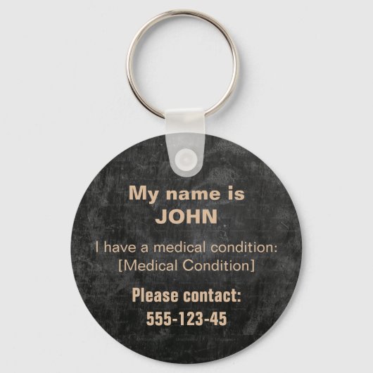 Help mij thuis te komen – Aangepaste medische en v Sleutelhanger (Achterkant)