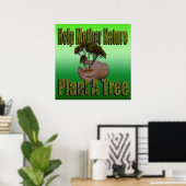 Help Moeder Natuur Plant A Boom Logo, Poster (Thuiskantoor)