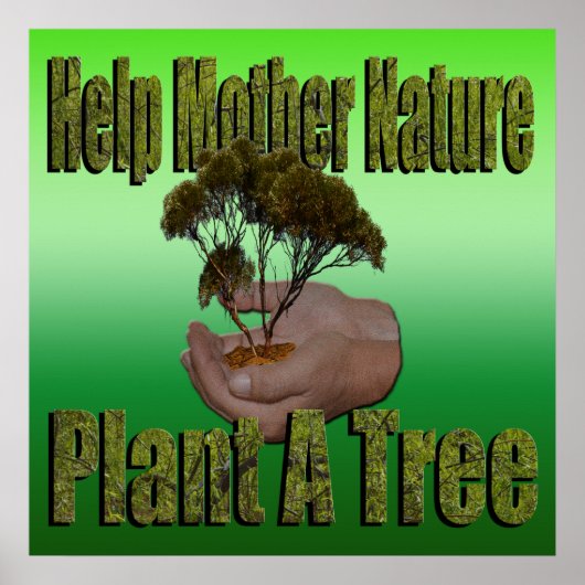 Help Moeder Natuur Plant A Boom Logo, Poster (Voorkant)