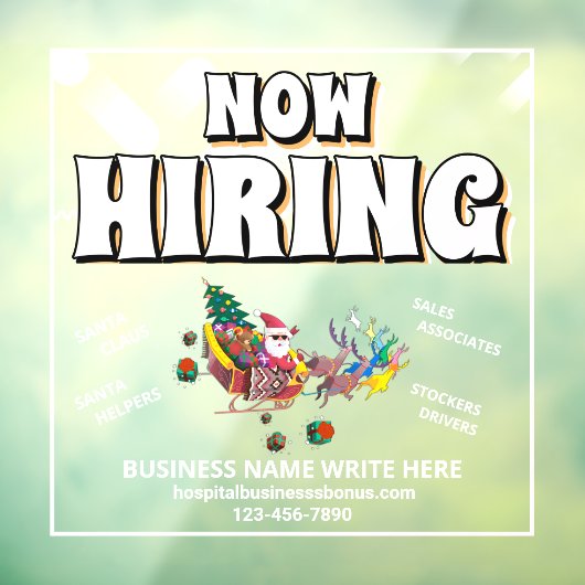 Help nu gezochte zakelijke kerstdagen te huren raamsticker (Vel 3)