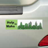 Help om Philadelphia Green te maken Bumpersticker (Op auto)