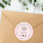 Help ons bedrijf groeien Social Media volgers Roze Ronde Sticker