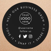 Help ons bedrijf te groeien | Social Media volgers Ronde Sticker