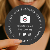 Help ons bedrijf te groeien | Social Media volgers Ronde Sticker