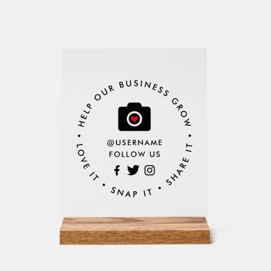 Help ons bedrijf te groeien | Social Medical Follo Acryl Bord (Voorkant)