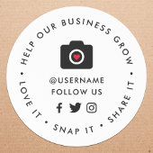 Help ons bedrijf te groeien | Social Medical Follo Ronde Sticker