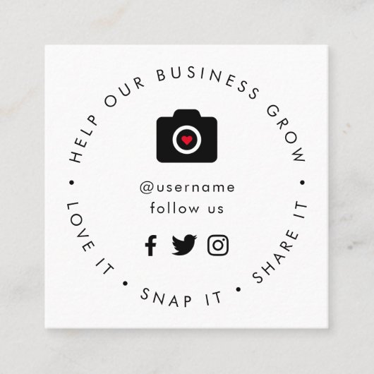Help ons bedrijf te groeien | Social Medical Follo Vierkante Visitekaartje (Voorkant)