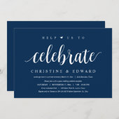 Help ons bij het vieren van de Moderne Post Weddin Kaart (Voorkant / Achterkant)