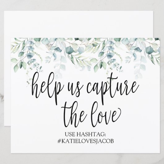 Help ons de liefde te vangen - Eucalyptus Wedding (Voorkant / Achterkant)