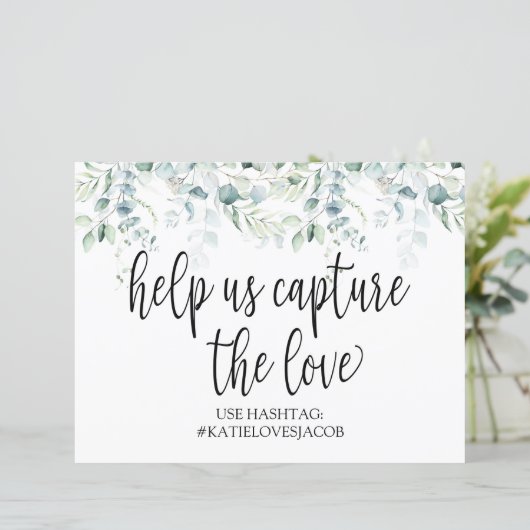 Help ons de liefde te vangen - Eucalyptus Wedding (Staand voorkant)