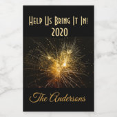 Help ons het binnen te brengen! Nieuwjaar 2009 Wijn Etiket (Enkel label)