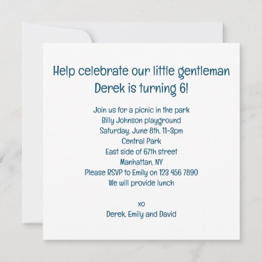 Help ons kleine heer te vieren, Corgi Kaart (Achterkant)