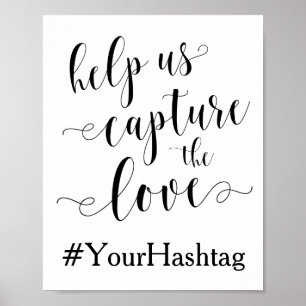 Help ons om de liefde te vangen - Hashtag voor het Poster