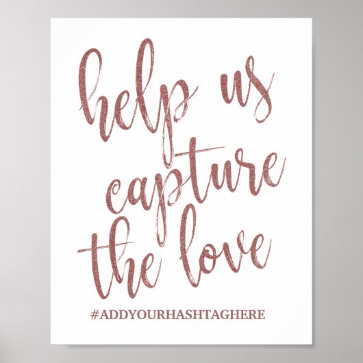Help ons om de liefde te vangen Roze Gouden Glitte Poster (Voorkant)