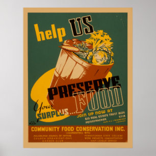 Help ons om uw overtollige WPA-Poster voor voedsel Poster