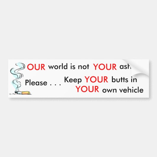 Help ons onze omgeving schoon te houden... bumpersticker (Voorkant)