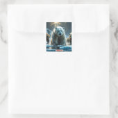 Help ons - Polar Beren op dun ijs Vierkante Sticker (Tas)