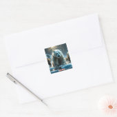 Help ons - Polar Beren op dun ijs Vierkante Sticker (Envelop)