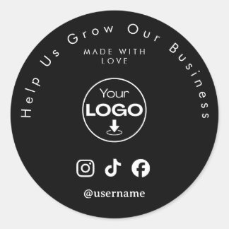 Help ons uw bedrijf te laten groeien | Volgers op Ronde Sticker