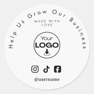 Help ons uw bedrijf te laten groeien | Volgers op Ronde Sticker