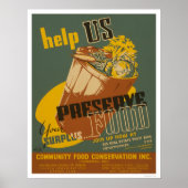 Help ons uw overtollige voedsel te behouden - WPA Poster (Voorkant)