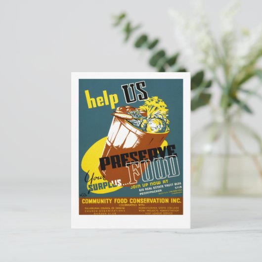 Help ons voedsel te bewaren briefkaart (Staand voorkant)
