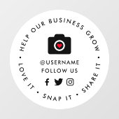 Help onze bedrijfsgroei | Sociale media magnetisch Raamsticker (Vel)