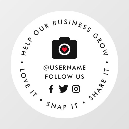 Help onze bedrijfsgroei | Sociale media magnetisch Raamsticker (Vel)