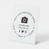 Help onze bedrijfsgroei | Sociale media magnetisch Reclamebord Met Voetstuk (Voorkant)