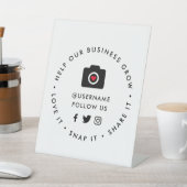 Help onze bedrijfsgroei | Sociale media magnetisch Reclamebord Met Voetstuk (Insitu)