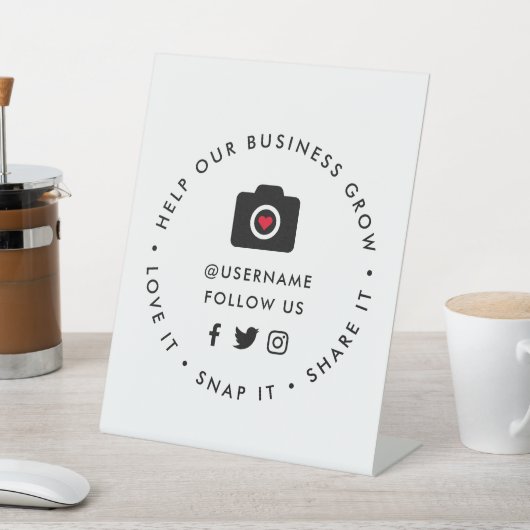 Help onze bedrijfsgroei | Sociale media magnetisch Reclamebord Met Voetstuk (Insitu)