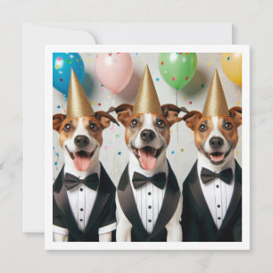 Help onze kleine meneer, hond verjaardag te vieren kaart