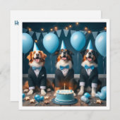 Help onze kleine meneer, hond verjaardag te vieren kaart (Voorkant / Achterkant)