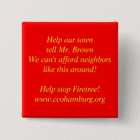 Help onze stad Mr Brown... Vierkante Button 5,1 Cm (Voorkant)